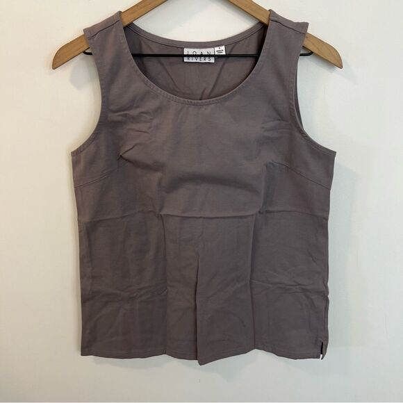 New Joan Rivers Builders Long Stretch Cotton Tank in Storm | Size S - Picture 2 of 8